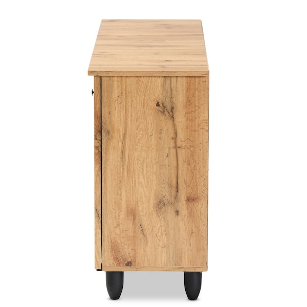 Baxton Studio Winda Modern and Contemporary Oak Brown Finished Wood 3-Door Shoe Cabinet - 189-11988-ZORO