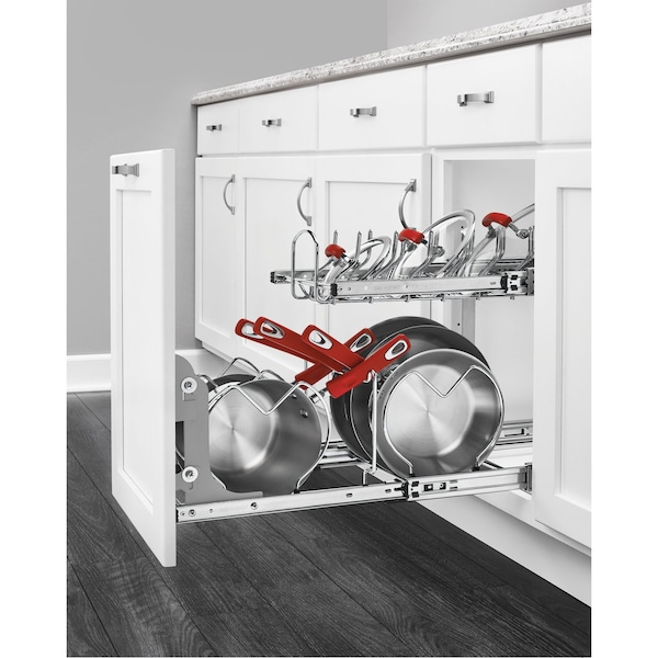 Rev-A-Shelf Steel, Silver, 11.75 in W, 18 in H, 22 in D, 22 in L, Silver - 5CW2-1222-CR