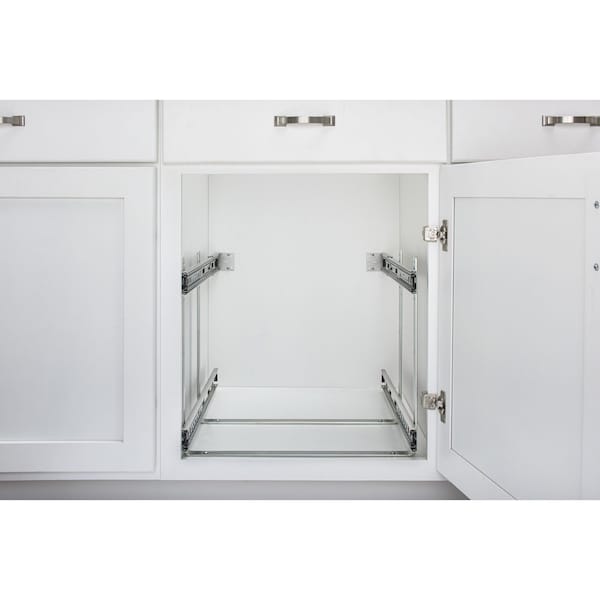 Rev-A-Shelf Steel, Silver, 11.75 in W, 18 in H, 22 in D, 22 in L, Silver - 5CW2-1222-CR