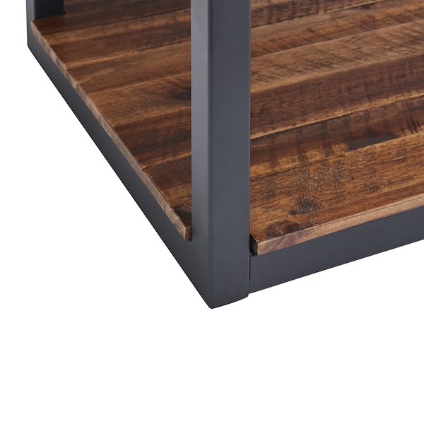 Alaterre Furniture Claremont 40" Rustic Wood Bench with Low Shelf - ANCM0474