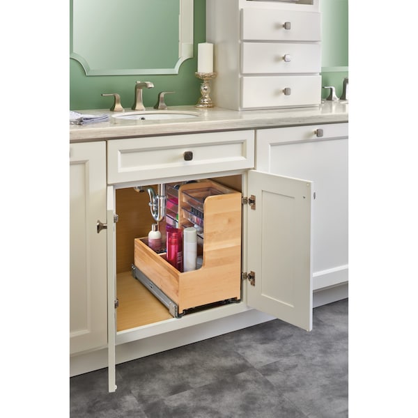 Rev-A-Shelf Maple Veneer, Light Brown, 8.5 in W, 18.87 in H, 18.75 in D, 18.75 in L, Light Brown - 441-12VSBSC-1