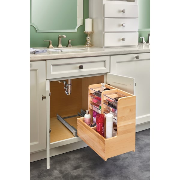 Rev-A-Shelf Maple Veneer, Light Brown, 8.5 in W, 18.87 in H, 18.75 in D, 18.75 in L, Light Brown - 441-12VSBSC-1