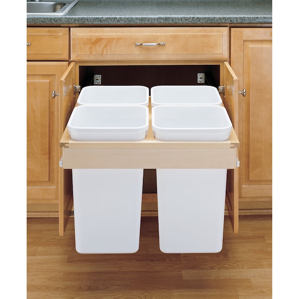 Rev-A-Shelf Maple Wood; Steel; Plastic, Natural Maple, 24 in W, 18 in H, 23.25 in D - 4WCTM-27-4