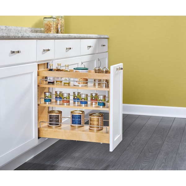 Rev-A-Shelf Maple Veneer, Light Brown, 6 in W, 19.39 in H, 21.59 in D, 21.65 in L, Light Brown - 448-BDDSC-5C