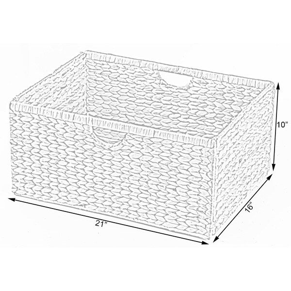 Vintiquewise Foldable Natural Water Hyacinth Storage Bin, Large - QI003545.L