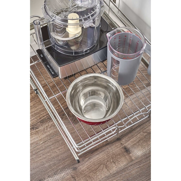 Rev-A-Shelf Steel, Silver, 14.5 in W, 5.56 in H, 20 in D, 19.75 in L, Silver - 5WB1-1520CR-1