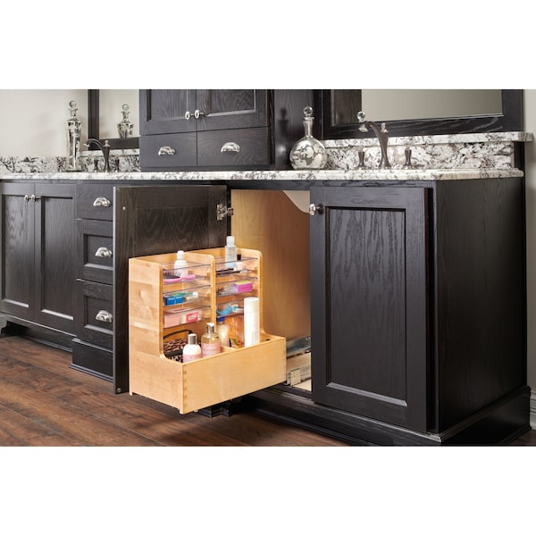 Rev-A-Shelf Maple Veneer, Light Brown, 11.66 in W, 18.87 in H, 18.75 in D, 18.75 in L, Light Brown - 441-15VSBSC-1