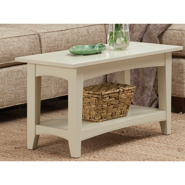 Alaterre Furniture Shaker Cottage Bench with Shelf, Sand - ASCA03SA