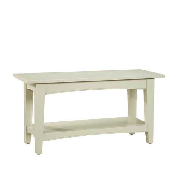 Alaterre Furniture Shaker Cottage Bench with Shelf, Sand - ASCA03SA
