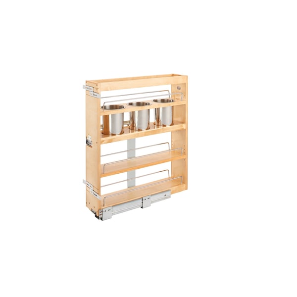 Rev-A-Shelf Maple Veneer, Light Brown, 6.25 in W, 25.6 in H, 21.75 in D, 21.75 in L, Light Brown - 449UT-BCSC-5C
