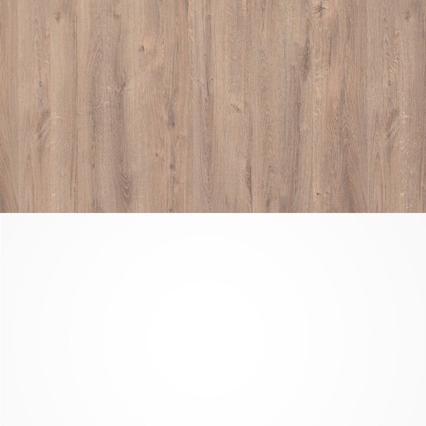 Bestar Cielo 20W 19.5 in Low Storage Unit, Rustic Brown & White - 80169-000009