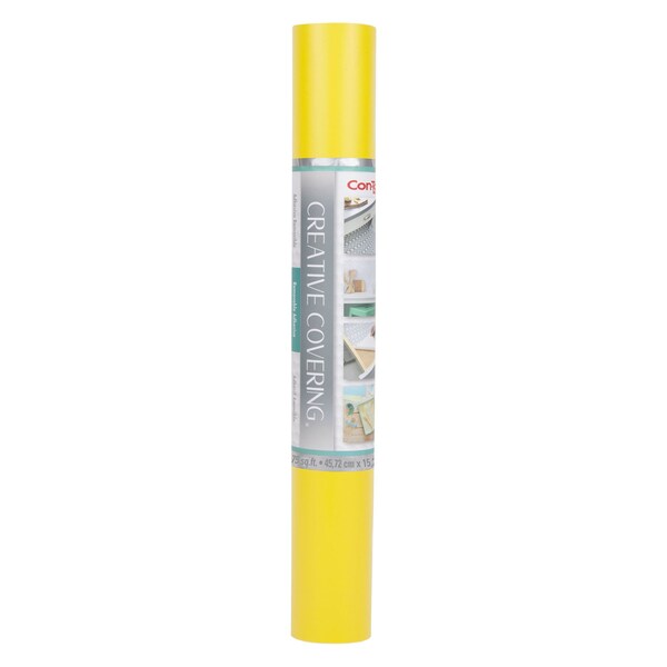 Con-Tact Brand Creative Covering Adhesive Covering, Yellow, 18'' x 50 ft. - 50F-C9AH26-06