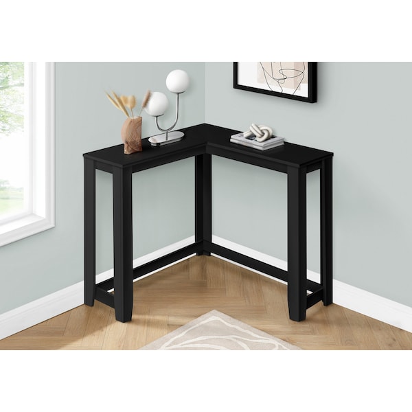 Monarch Specialties Accent Table, Console, Entryway, Narrow, Corner, Living Room, Bedroom, Black Laminate, Transitional - I 3657