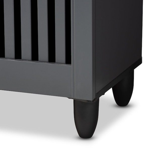 Baxton Studio Fernanda Dark Gray 3-Door Wooden Entryway Shoe Storage Wide Cabinet - 152-9166