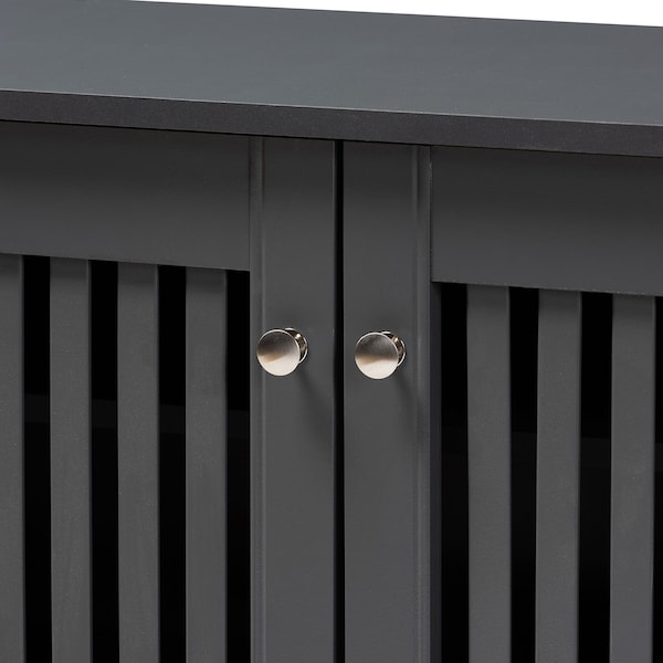 Baxton Studio Fernanda Dark Gray 3-Door Wooden Entryway Shoe Storage Wide Cabinet - 152-9166