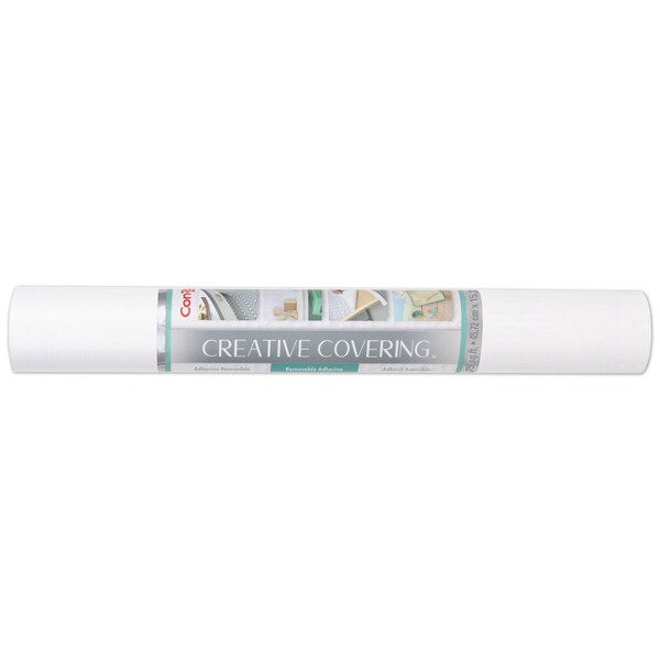 Con-Tact Brand Creative Covering Adhesive Covering, White, 18'' x 50 ft. - 50F-C9A956-06