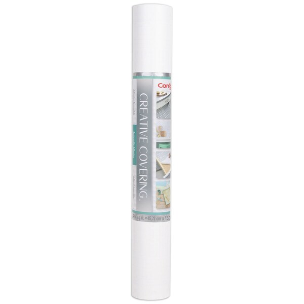 Con-Tact Brand Creative Covering Adhesive Covering, White, 18'' x 50 ft. - 50F-C9A956-06