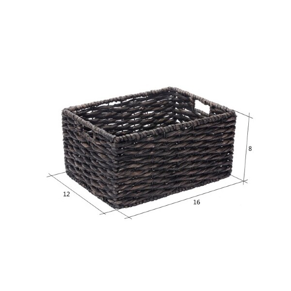 Hastings Home Set of 2 Hastings Home Rectangle Handmade Wicker Baskets made of Water Hyacinth, Seagrass Bins - 705881BJY