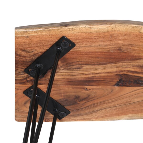 Alaterre Furniture Hairpin Natural Live Edge Wood with Metal 48" Bench, Natural - AWDD0420
