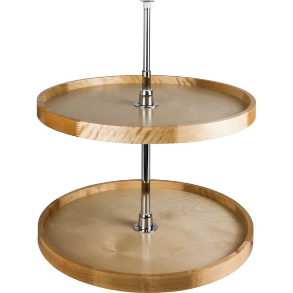 Hardware Resources 28" Round Two-Shelf Wood Lazy Susan Set - LSR228-SET