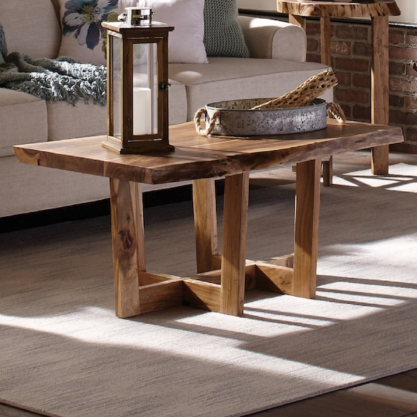 Alaterre Furniture Berkshire Natural Live Edge 42in. Wood Coffee Table - AWBB1120