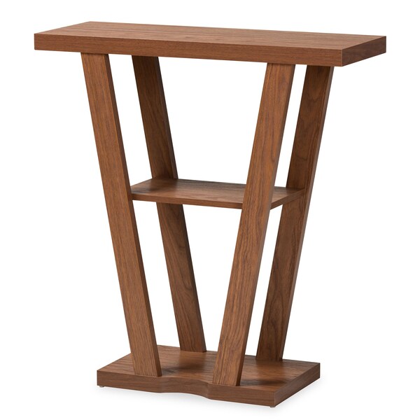 Baxton Studio Boone Modern and Contemporary Walnut Brown Finished Wood Console Table - 190-11321-ZORO