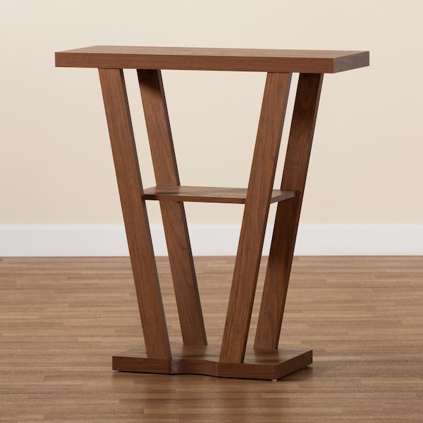 Baxton Studio Boone Modern and Contemporary Walnut Brown Finished Wood Console Table - 190-11321-ZORO