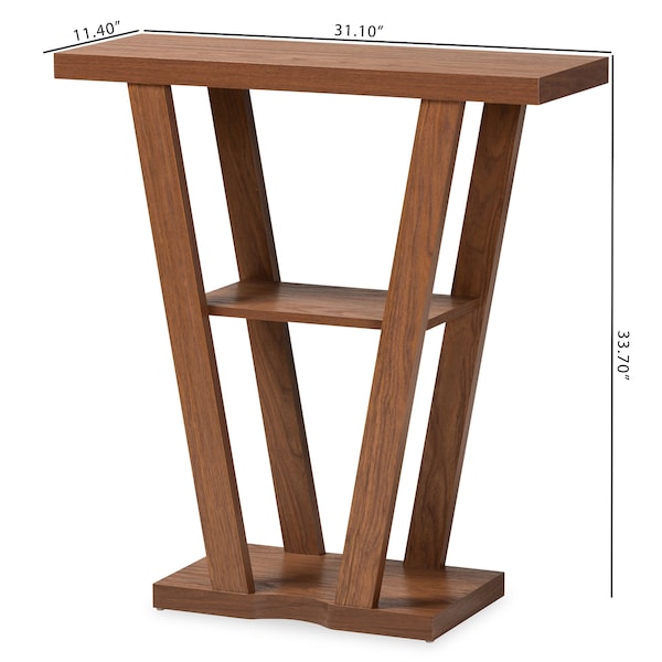 Baxton Studio Boone Modern and Contemporary Walnut Brown Finished Wood Console Table - 190-11321-ZORO