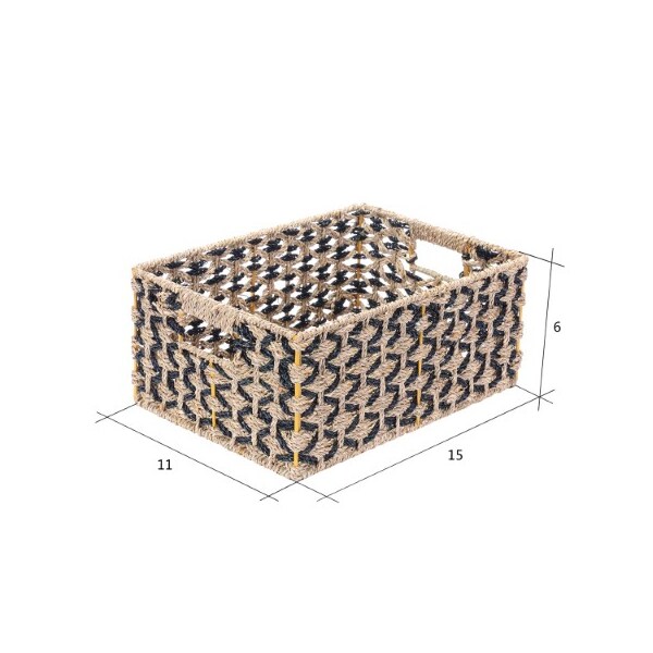 Hastings Home Storage Basket, Black, 15 in L x 11 in W x 6 in H - 401371XGV