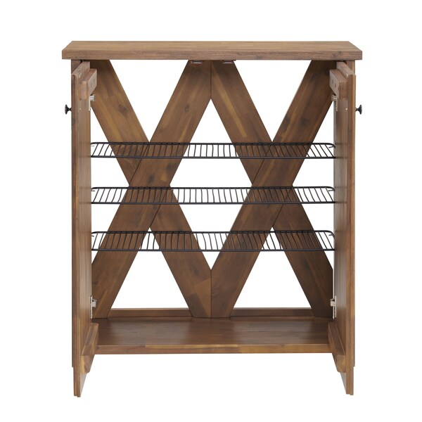 Alaterre Furniture Bethel Acacia Wood 31"W Shoe Cubbie Cabinet - ANTR1530