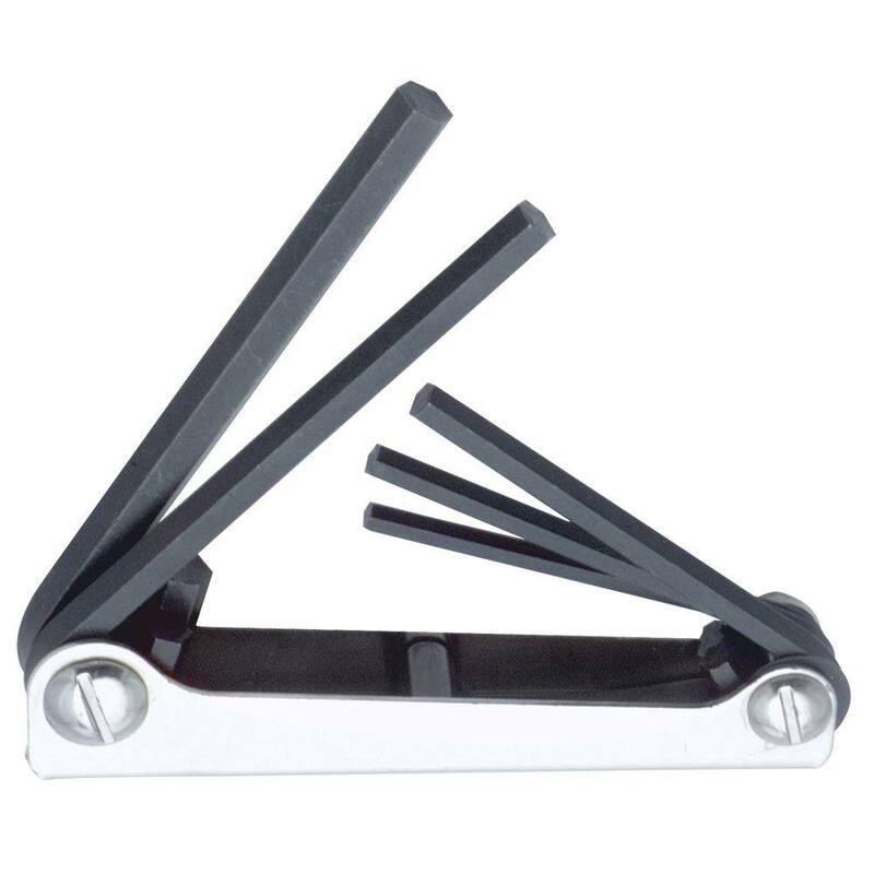 URREA 3/16 in. to 3/8 in. 5 Folding Extra Long Hex Keys in Metal Case - 4994