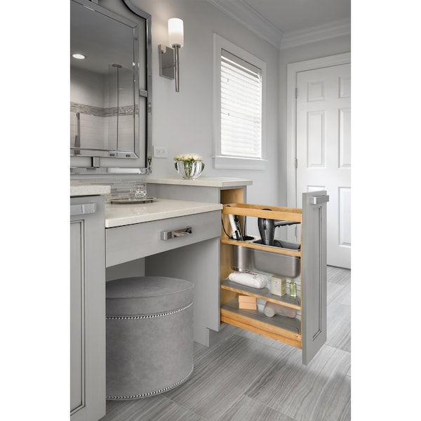 Rev-A-Shelf Maple Veneer, Light Brown, 8.62 in W, 25.56 in H, 19.56 in D, 19 in L, Light Brown - 445-VCG25SC-8