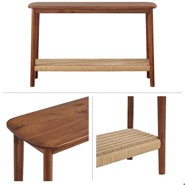 Alaterre Furniture Calais Console Table, Warm Chestnut - ANCA1070