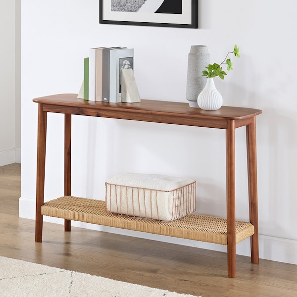 Alaterre Furniture Calais Console Table, Warm Chestnut - ANCA1070