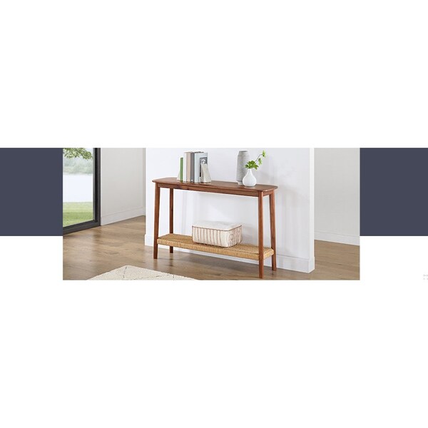 Alaterre Furniture Calais Console Table, Warm Chestnut - ANCA1070