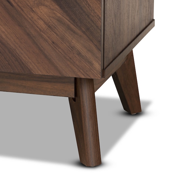 Baxton Studio Hartman Mid-Century Walnut Brown Finished Wood 5-Drawer Storage Chest - 193-12378-ZORO