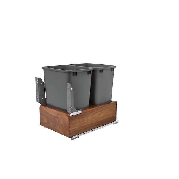 Rev-A-Shelf Walnut Hardwood, Dark Brown, 15 in W, 19.25 in H, 22.13 in D, 22.13 in L, Dark Brown - 4WC-WN-18DM2-SC