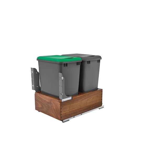 Rev-A-Shelf Walnut Hardwood, Dark Brown, 15 in W, 19.25 in H, 22.13 in D, 22.13 in L, Dark Brown - 4WC-WN-18DM2-SC