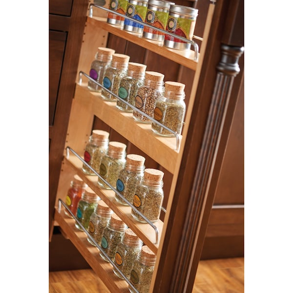 Rev-A-Shelf Maple Veneer, Light Brown, 3 in W, 30 in H, 23 in D, 23 in L, Light Brown - 432-BFSC-3C