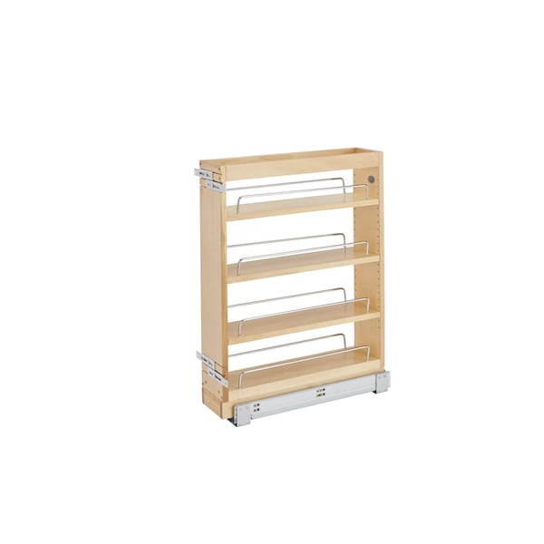 Rev-A-Shelf Maple Veneer, Light Brown, 6 in W, 25.5 in H, 19.56 in D, 19.65 in L, Light Brown - 448-BC19SC-5C