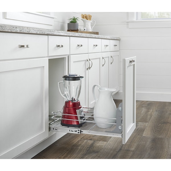 Rev-A-Shelf Steel, Silver, 11.5 in W, 5.56 in H, 20 in D, 19.75 in L, Silver - 5WB1-1220CR-1