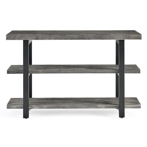 Alaterre Furniture Pomona 48" Metal and Wood Media/Console Table, Slate Gray - AMBA10SG