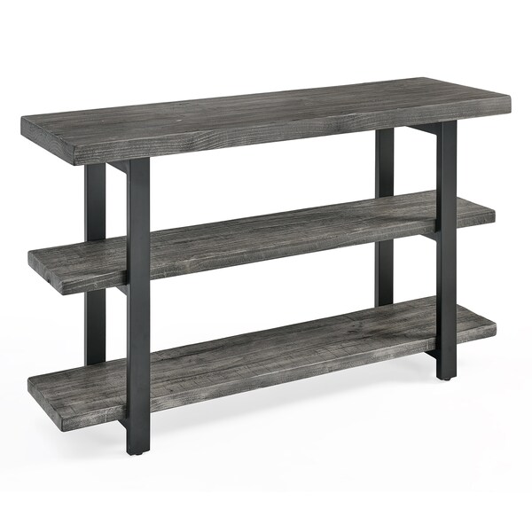 Alaterre Furniture Pomona 48" Metal and Wood Media/Console Table, Slate Gray - AMBA10SG