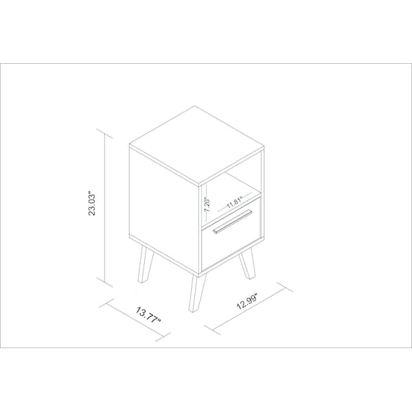 Manhattan Comfort Amsterdam Nightstand 1.0 with 1 Shelf in Red and Blue - 146AMC183