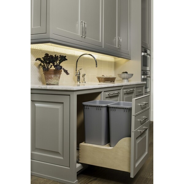 Rev-A-Shelf Maple Veneer, Light Brown, 18 in W, 24.25 in H, 22.5 in D, 22.5 in L, Light Brown - 4WCSD-2150DM-2