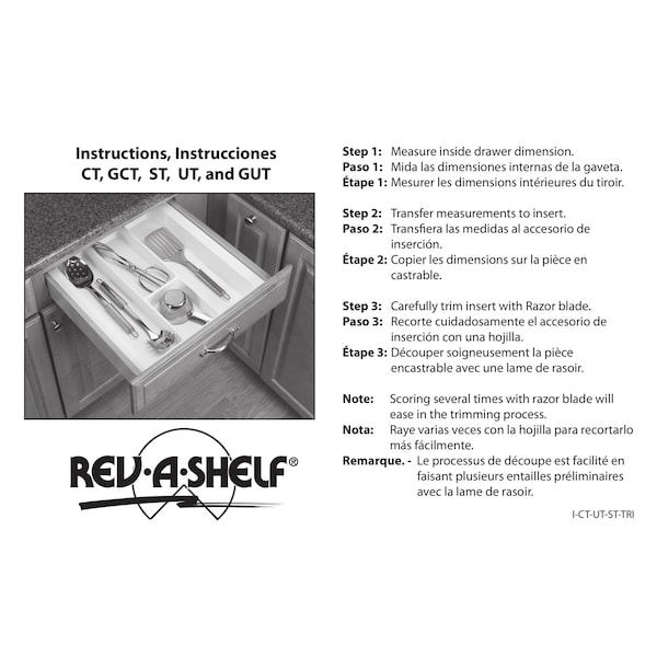Rev-A-Shelf Polystyrene, White, 50 in W, 1.75 in H, 20 in D, 20 in L, White - ST50-21W-52