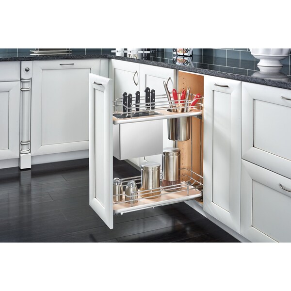 Rev-A-Shelf Steel, Natural, 8.75 in W, 24 in H, 21.69 in D, 21.69 in L, Light Brown - 5322KB-BCSC-8-MP