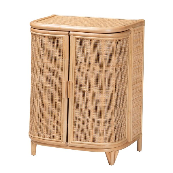 Bali & Pari Yanka Bohemian Natural Rattan Storage Cabinet - 244-13646-ZORO