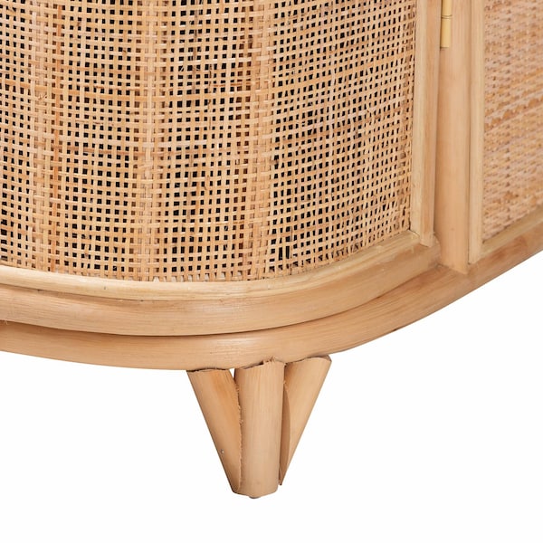 Bali & Pari Yanka Bohemian Natural Rattan Storage Cabinet - 244-13646-ZORO
