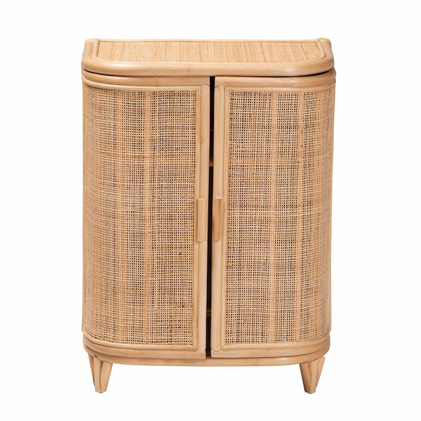 Bali & Pari Yanka Bohemian Natural Rattan Storage Cabinet - 244-13646-ZORO